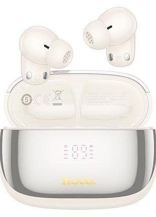 Бездротові tws-навушники hoco eq20 rhyme white з anc enc bluetooth 5.4 з цифровим дисплеєм