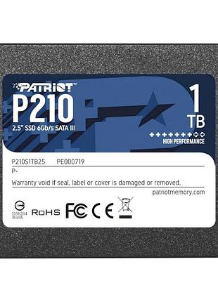Накопитель ssd 2.5" patriot p210s1tb25 sataiii/1тб/tlc