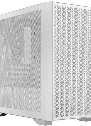 Белый mini-tower корпус с сетчатой ​​передней панелью и 3 вентиляторами 120 мм, формата matx