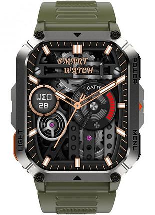 Смарт-часы blackview w70 pro с экраном tft 2,01", аккумулятор 900 мач, корпус из прочного пластика, зеленый цвет
