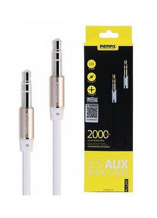 Кабель aux remax 2m mini-jack 1/8" white