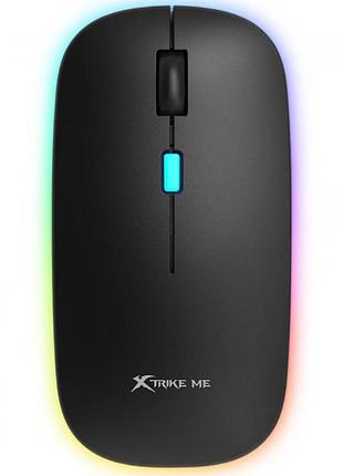 Мышка беспроводная xtrike me gw-113 bluetooth 3200dpi 4кн 7 режимов rgb черная