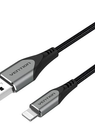 Кабель vention usb2.0 am/lightning 2.4a/2м/gray (labhh)