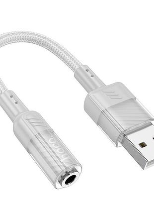 Переходник hoco ls37 usb to 3.5mm 15см grey