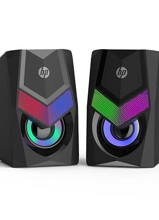 Акустична система 2.0 hp dhe-6000 дротова 3.5мм/usb 6вт led rgb