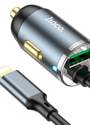 Адаптер hoco type-c to lightning charger nz7 |1usb, 20w/3a, pd/qc| gray