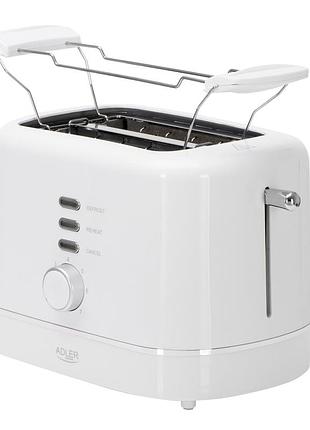 Тостер adler ad 3224 white 850 вт 7 рівнів підрум’янення решітка для булочок