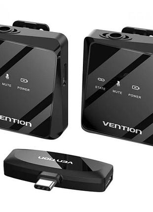 Микрофон-петличка vention usb-c беспроводной, черный (ncbb0)