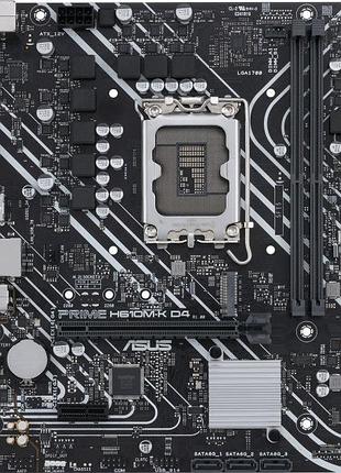 Материнська плата asus h610m-k d4 | lga1700 | microatx | підтримка intel core | 2 слоти ddr4