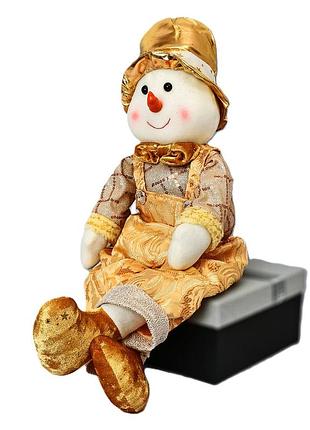Фігура новорічна "snowman" у новорічному вбранні для декору приміщення 51 см