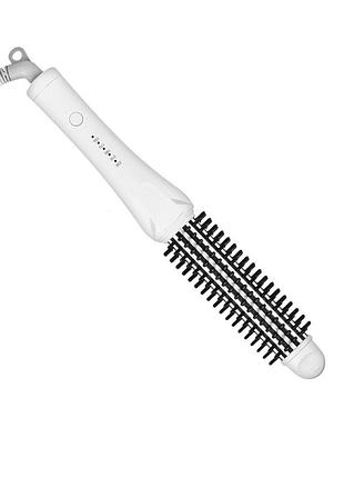 Плойка для укладки волос hair curler r97175 пластик с металлом 34х8х6см щетка-выпрямитель белый