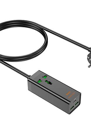 Подовжувач hoco ac9a 2xusb type-c 30w 1.5 м black