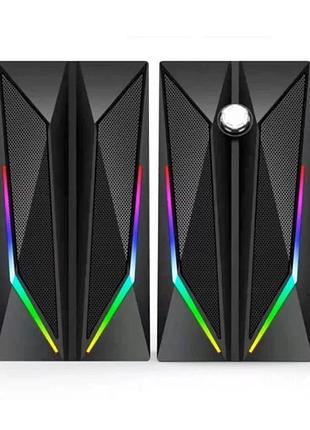 Колонки комп'ютерні music dj m-110c rgb 10w чорний