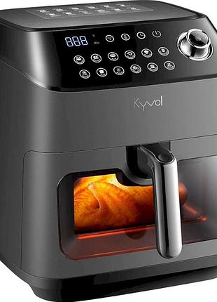 Мультипечь kyvol af600, 5,7 л, керамическая чаша, 1350 вт, 12 программ, сенсорное управление и таймер, черный