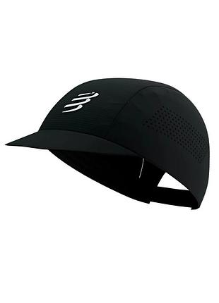 Спортивна кепка compressport pro racing cap, чорний колір, універсальний розмір, для бігу та тренувань