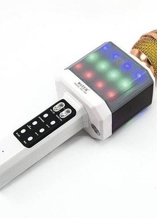 Микрофон-караоке беспроводной wster ws-1828 с возможностью смены голоса 1800 mah white