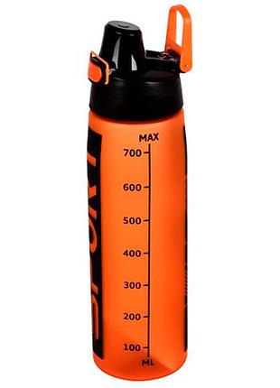 Бутылка-поилка пластиковая stenson freeze r30224 оранжевая 750 мл с мерной шкалой (r30224)