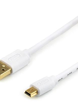 Кабель usb atcom 16120, type-a до mini-usb, 1.8 м, круглый, белый, материал