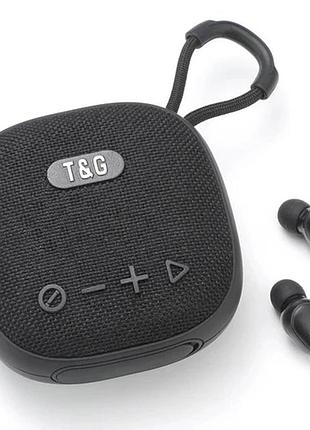Портативная bluetooth колонка tg813 ipx5 с наушниками black