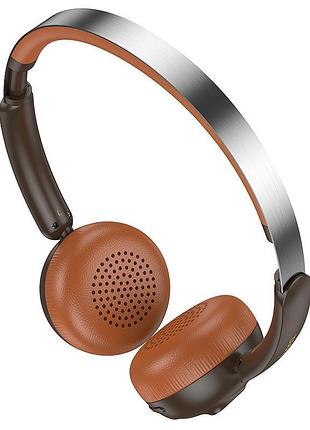 Наушники беспроводные hoco w62 verso retro brown, bluetooth, ретро-дизайн, до 30 часов работы