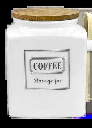 Банка для кофе "storage jar" с ложкой 800мл stenson mc4550-c 10*10*13см