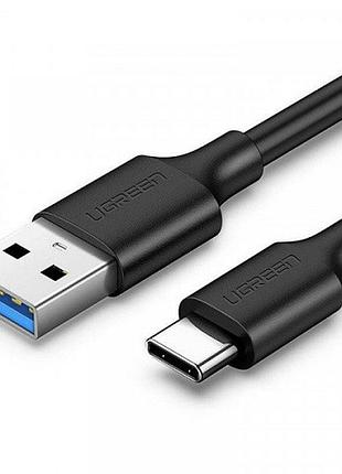 Кабель usb 3.0 am-type-c m ugreen us184 2м 3a 18w nickel plating aluminum braid 20884 чорний
