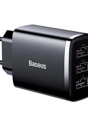 Мережевий зарядний пристрій baseus ccxj020101 compact 17w 3xusb black