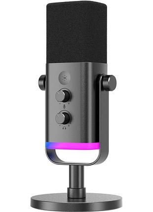 Мікрофон fifine am8 usb xlr rgb black динамічний студійний