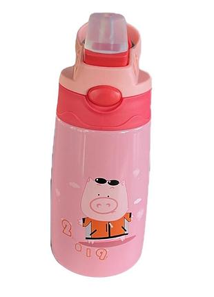 Термос-поилка детская stenson mt-3453pk 400мл piggy pink
