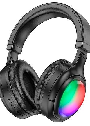 Наушники беспроводные hoco focus w48 с rgb подсветкой черный