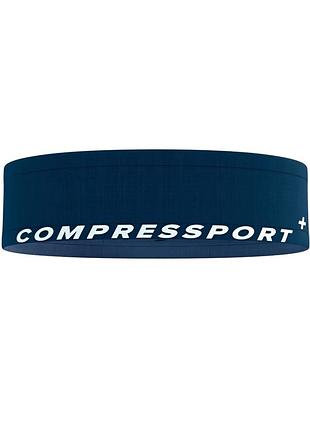 Беговой пояс compressport free belt cu00012b5127xl/xxl с большим карманом, цвет blues/indigo, размер xl/xxl