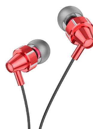 Наушники hoco delight проводные с микрофоном m90 1.2m red
