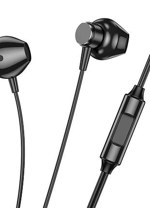 Наушники с микрофоном проводные hoco m125 1.2 м 3.5мм черный