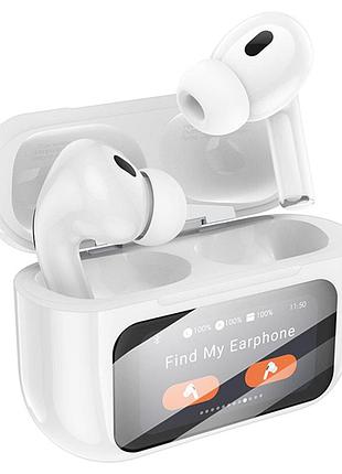 Наушники borofone bw76 brocade, true wireless, bluetooth 5.4, anc, сенсорный кейс, белые