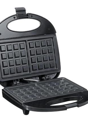 Вафельница бельгийская domotec ms7705 антипригарная с терморегулятором black