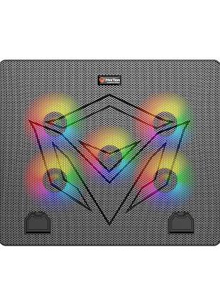 Подставка для ноутбука meetion coolingpad cp3030 9-15.6" с rgb-подсветкой черный