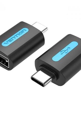 Перехідник-адаптер vention usb-c male - usb 2.0 female 3а чорний (cdtb0)