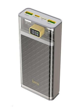 Наружный аккумулятор hoco j103a 20000 mah, led индикатор, быстрая зарядка pd 20w qc 3.0, gray