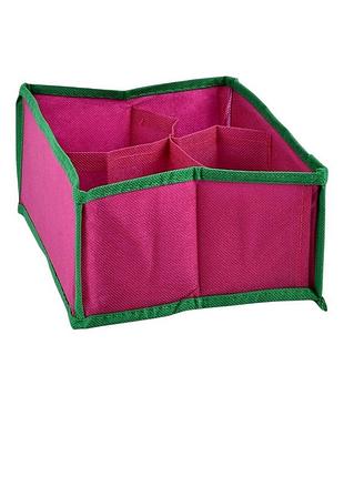 Складной органайзер stenson colorito 201810, розовый, 20×18×10 см, с 4 отделениями для хранения мелочей и аксессуаров