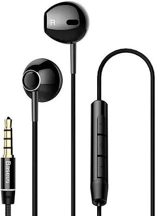 Проводные наушники baseus encok h06 lateral in-ear с mini-jack 3.5мм черные (ngh06-c01)
