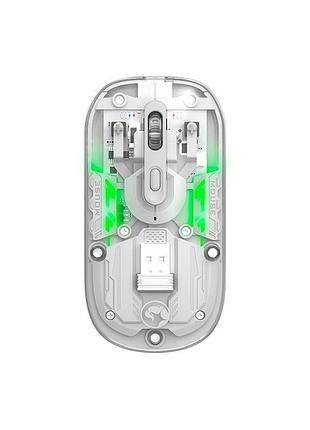 Мышь компьютерная игровая marvo wireless mouse m808w rgb-подсветка 1000-1600dpi прозрачный