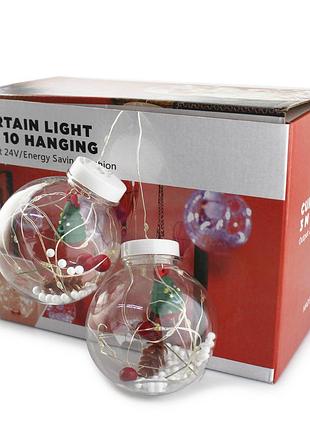 Гірлянда внутрішня xmas m-1 copper curtain ball lamp 7257 ялинка 10 кульок різнокольорова