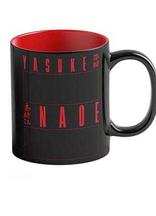 Керамічна чашка good loot із дизайном assassin's creed shadows, naoe і yasuke, чорна/червона