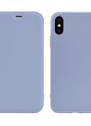 Чехол книга hoco colorful series liquid silicone для iphone xs max tpu purple