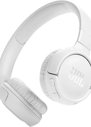 Навушники jbl tune t520bt, бездротові, bluetooth 5.3, pure bass, до 57h роботи, білі