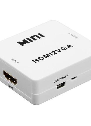Адаптер конвертер відео + аудіо hdmi на vga ads 1080p hdv-630 vga-01 4272