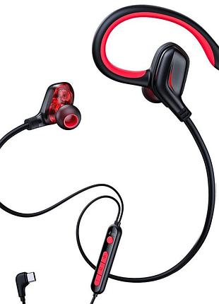 Наушники baseus gamo immersive virtual 3d game type-c earphone red