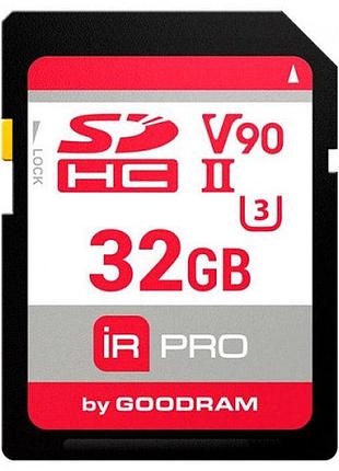 Карта памяти goodram irp-s9b0-0320r11 secure digital 32гб pro sdhc v90 uhs-ii u3 retail