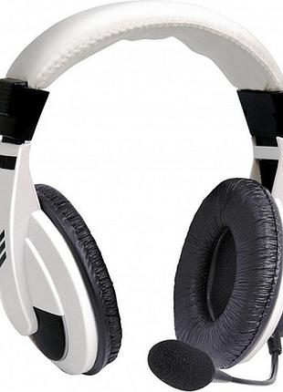 Наушники с микрофоном defender gryphon hn-750 2м 105дб 2х3.5mm jack 63747 white