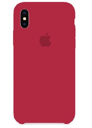 Чехол silicone case для apple iphone x/xs red raspberry матовый защитный